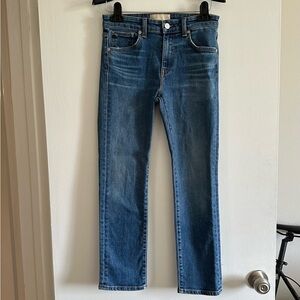 CQY Denim Blue Designer Slim Straight Classic Jeans size 25 EUC